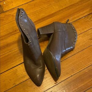 Brown Studded Ankle Boots